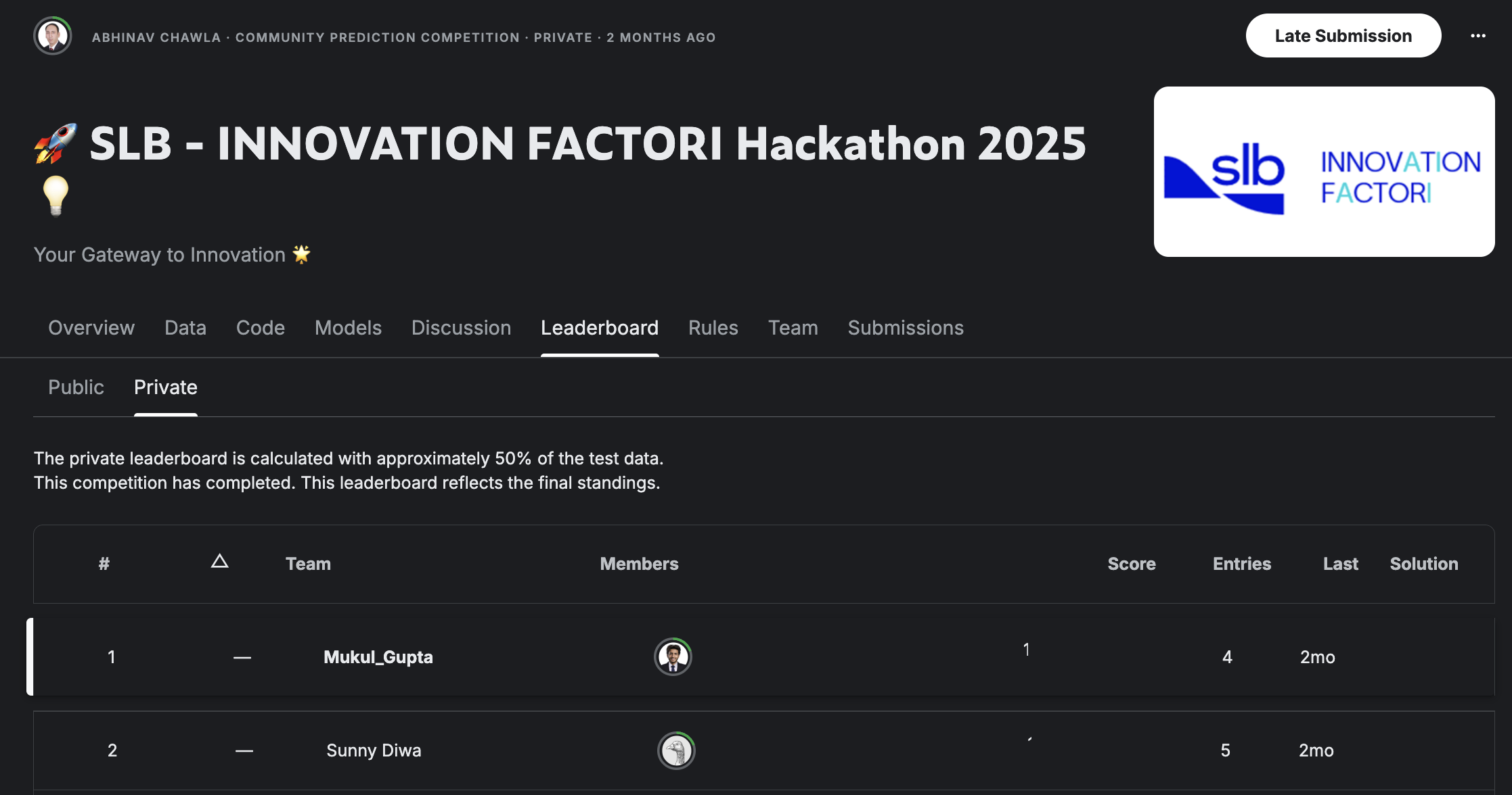 SLB – Innovation Factori Hackathon 2025 | 1st Place 🥇